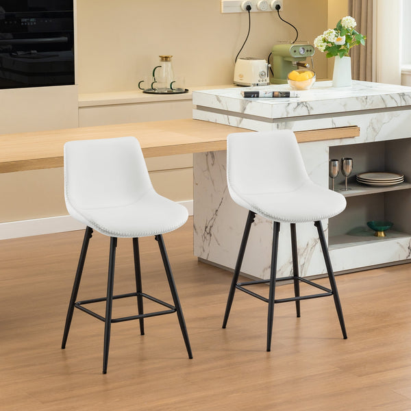 COOLHUT 24 Inch Dining Chairs Set of 2, Modern Kitchen & Dining Room Chairs, Upholstered Faux Leather Dining Chair, Armless Dinner Side Chairs with Sturdy Metal Legs