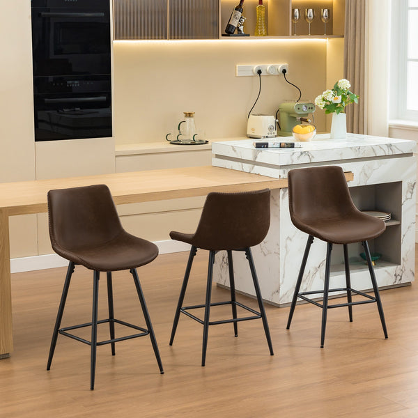 COOLHUT 24 Inch Dining Chairs Set of 2, Modern Kitchen & Dining Room Chairs, Upholstered Faux Leather Dining Chair, Armless Dinner Side Chairs with Sturdy Metal Legs