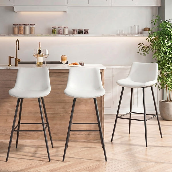 COOLHUT 24 Inch Dining Chairs Set of 2, Modern Kitchen & Dining Room Chairs, Upholstered Faux Leather Dining Chair, Armless Dinner Side Chairs with Sturdy Metal Legs
