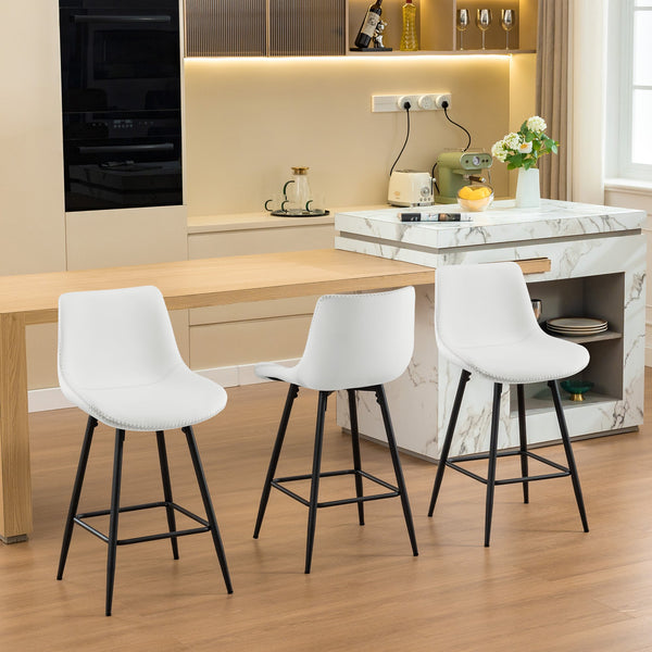 COOLHUT 24 Inch Dining Chairs Set of 2, Modern Kitchen & Dining Room Chairs, Upholstered Faux Leather Dining Chair, Armless Dinner Side Chairs with Sturdy Metal Legs