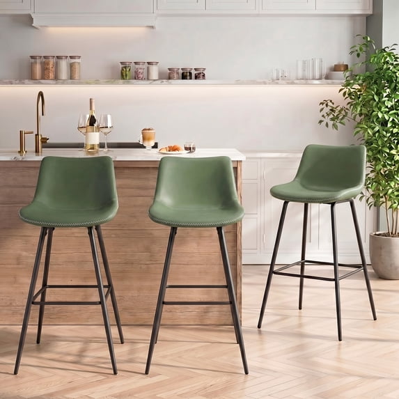 COOLHUT 24 Inch Dining Chairs Set of 2, Modern Kitchen & Dining Room Chairs, Upholstered Faux Leather Dining Chair, Armless Dinner Side Chairs with Sturdy Metal Legs