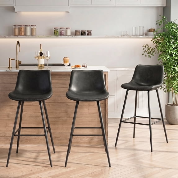 COOLHUT 24 Inch Dining Chairs Set of 2, Modern Kitchen & Dining Room Chairs, Upholstered Faux Leather Dining Chair, Armless Dinner Side Chairs with Sturdy Metal Legs