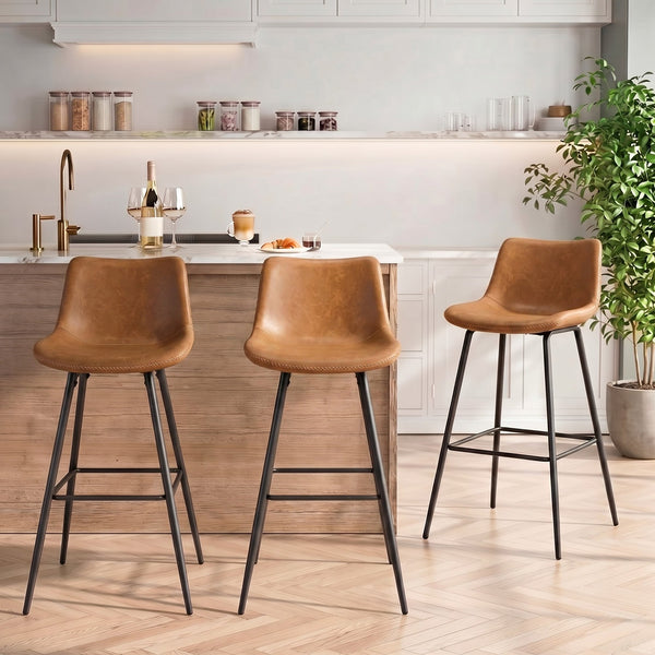 COOLHUT 24 Inch Dining Chairs Set of 2, Modern Kitchen & Dining Room Chairs, Upholstered Faux Leather Dining Chair, Armless Dinner Side Chairs with Sturdy Metal Legs