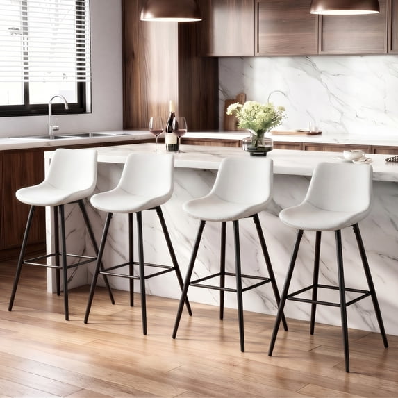 COOLHUT 24 Inch Dining Chairs Set of 2, Modern Kitchen & Dining Room Chairs, Upholstered Faux Leather Dining Chair, Armless Dinner Side Chairs with Sturdy Metal Legs