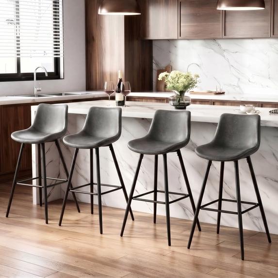 COOLHUT 24 Inch Dining Chairs Set of 2, Modern Kitchen & Dining Room Chairs, Upholstered Faux Leather Dining Chair, Armless Dinner Side Chairs with Sturdy Metal Legs