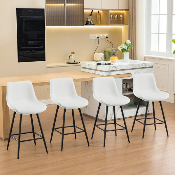 COOLHUT 24 Inch Dining Chairs Set of 2, Modern Kitchen & Dining Room Chairs, Upholstered Faux Leather Dining Chair, Armless Dinner Side Chairs with Sturdy Metal Legs
