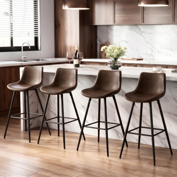 COOLHUT 24 Inch Dining Chairs Set of 2, Modern Kitchen & Dining Room Chairs, Upholstered Faux Leather Dining Chair, Armless Dinner Side Chairs with Sturdy Metal Legs