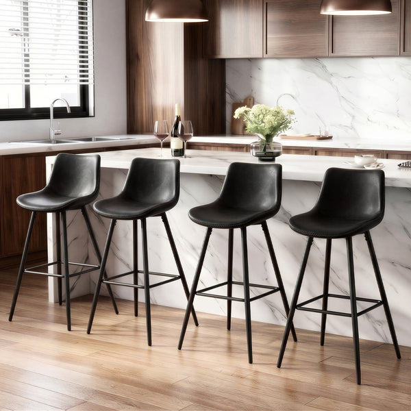 COOLHUT 24 Inch Dining Chairs Set of 2, Modern Kitchen & Dining Room Chairs, Upholstered Faux Leather Dining Chair, Armless Dinner Side Chairs with Sturdy Metal Legs