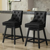 COOLHUT 26" Swivel Counter Height Bar Stools with Backs, Upholstered Bar Stools, Faux Leather Bar Chairs with Footrest for Kitchen Island