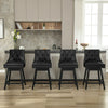 COOLHUT 26" Swivel Counter Height Bar Stools with Backs, Upholstered Bar Stools, Faux Leather Bar Chairs with Footrest for Kitchen Island