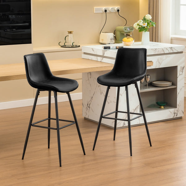 COOLHUT 28 Inch Dining Chairs Set of 2, Modern Kitchen & Dining Room Chairs, Upholstered Faux Leather Dining Chair, Armless Dinner Side Chairs with Sturdy Metal Legs