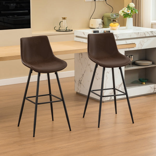 COOLHUT 28 Inch Dining Chairs Set of 2, Modern Kitchen & Dining Room Chairs, Upholstered Faux Leather Dining Chair, Armless Dinner Side Chairs with Sturdy Metal Legs