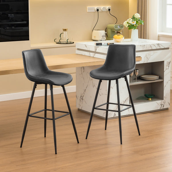 COOLHUT 28 Inch Dining Chairs Set of 2, Modern Kitchen & Dining Room Chairs, Upholstered Faux Leather Dining Chair, Armless Dinner Side Chairs with Sturdy Metal Legs
