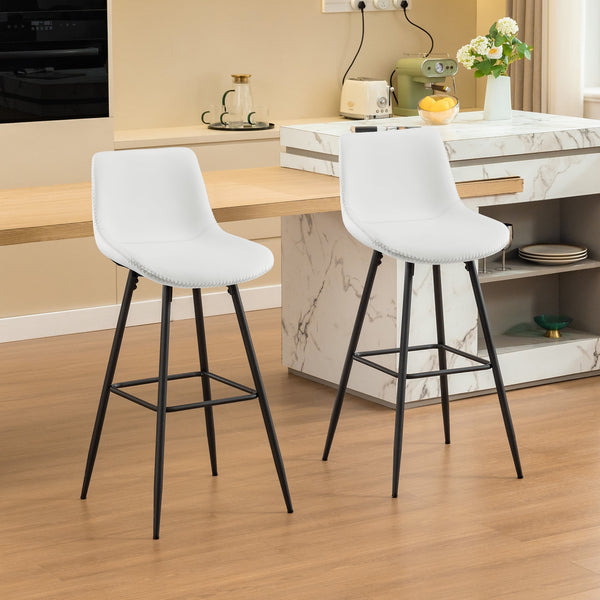 COOLHUT 28 Inch Dining Chairs Set of 2, Modern Kitchen & Dining Room Chairs, Upholstered Faux Leather Dining Chair, Armless Dinner Side Chairs with Sturdy Metal Legs