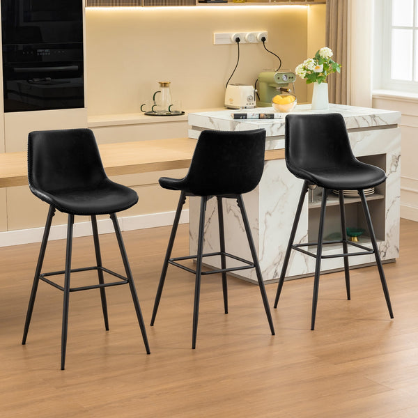 COOLHUT 28 Inch Dining Chairs Set of 2, Modern Kitchen & Dining Room Chairs, Upholstered Faux Leather Dining Chair, Armless Dinner Side Chairs with Sturdy Metal Legs