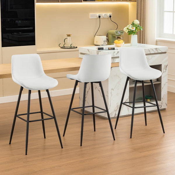 COOLHUT 28 Inch Dining Chairs Set of 2, Modern Kitchen & Dining Room Chairs, Upholstered Faux Leather Dining Chair, Armless Dinner Side Chairs with Sturdy Metal Legs