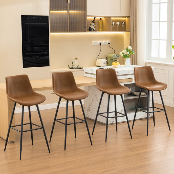 COOLHUT 28 Inch Dining Chairs Set of 2, Modern Kitchen & Dining Room Chairs, Upholstered Faux Leather Dining Chair, Armless Dinner Side Chairs with Sturdy Metal Legs