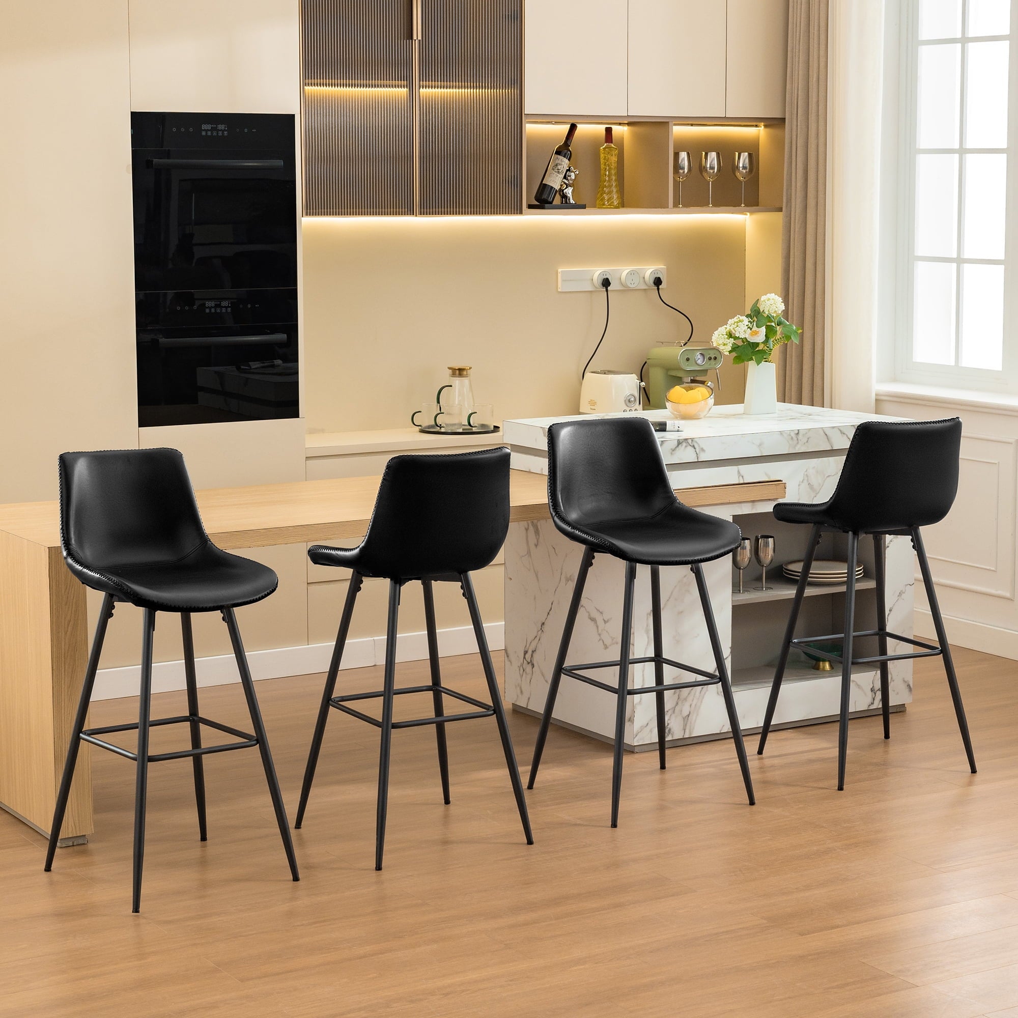 COOLHUT 28 Inch Dining Chairs Set of 2, Modern Kitchen & Dining Room Chairs, Upholstered Faux Leather Dining Chair, Armless Dinner Side Chairs with Sturdy Metal Legs