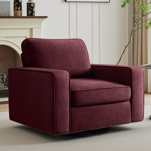 COOLHUT 360° Swivel Accent Chair Set of 1, 36.2" Wide Accent Chair Armchair, Comfy Upholstered Single Sofa Chair for Living Room and Bedroom