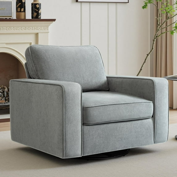 COOLHUT 360° Swivel Accent Chair Set of 1, 36.2" Wide Accent Chair Armchair, Comfy Upholstered Single Sofa Chair for Living Room and Bedroom