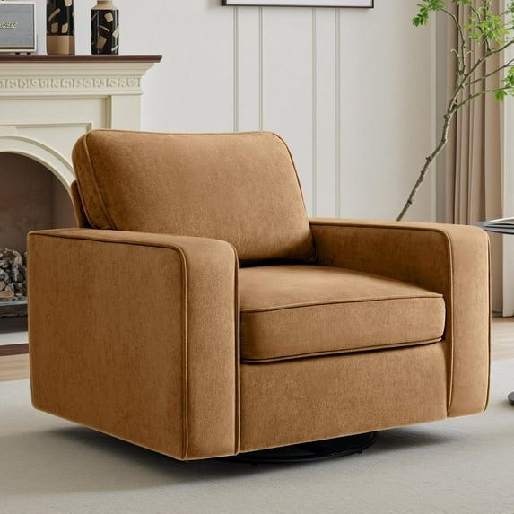 COOLHUT 360° Swivel Accent Chair Set of 1, 36.2" Wide Accent Chair Armchair, Comfy Upholstered Single Sofa Chair for Living Room and Bedroom