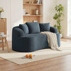 COOLHUT 65" 3 Seater Sofa Couch, Plush Floor Sofa Couch with Cozy Cushions & 3 Pillows, Curved Back Teddy Fabric Sofa for Living Room, Small Space