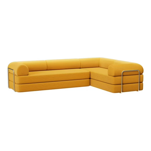 COOLHUT 78.7" W Combination Sofa, High Rebound Density Sponge Sofa Couch, Three Forms Floor Couch Three Seats Sofa Bed for Living Room, Bedroom