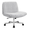 COOLHUT Office Chair Armless Criss Cross Legged Chair with Wheels, Teddy Fabric Comfy Home Office Desk Chairs, Wide Seat Vanity Task Computer Chair