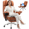 COOLHUT Big and Tall Office Chair 500lbs, Heavy Duty Office Desk Chair with Deluxe Embossing Designed PU Leather with Footrest, High Back Executive Chair with Wide Comfy Seated Cushion