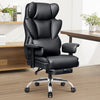 COOLHUT Big And Tall Office Chair 500lbs, Comfortable And Durable Executive Office Chair with Adjustable Lumbar Support, Wide Seat Flip-up Armrests Computer Chair For Home, Office