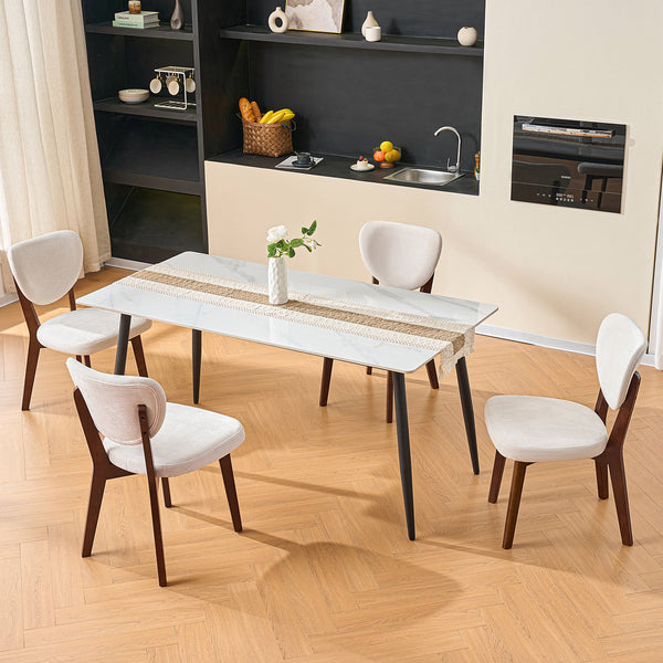 COOLHUT Dining Chair, Dining Chairs with Curved Back, Farmhouse Dining Room Chair, Kitchen Chair with Solid Wood Leg for Dining Room, Restaurant