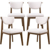 COOLHUT Dining Chair Set of 2, Mid-Century Kitchen Wood Chairs with Backrest, Modern Upholestered Dining Chair for Dining Room & Kitchen, Beige