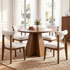 COOLHUT Dining Chair Set of 2, Mid-Century Kitchen Wood Chairs with Backrest, Modern Upholestered Dining Chair for Dining Room & Kitchen, Beige