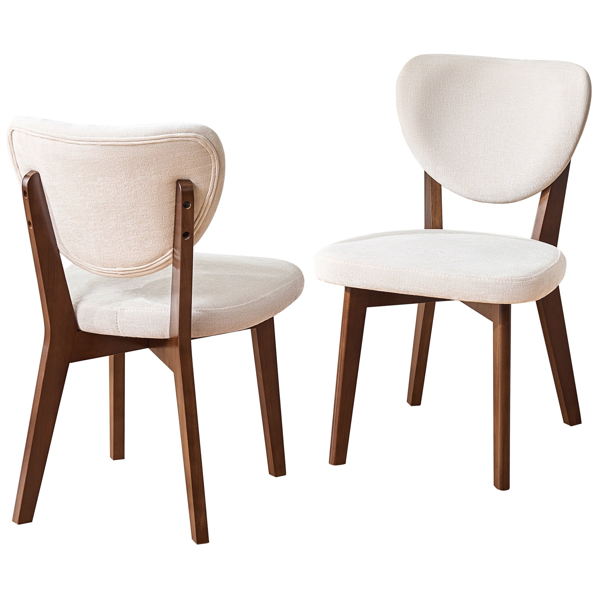 COOLHUT Dining Chairs Set of 2, Farmhouse Natural Wooden Dining Side Chairs, Mid Century Modern Upholstered Kitchen Chairs with Solid Wooden Legs for Dining Room Kitchen Living Room