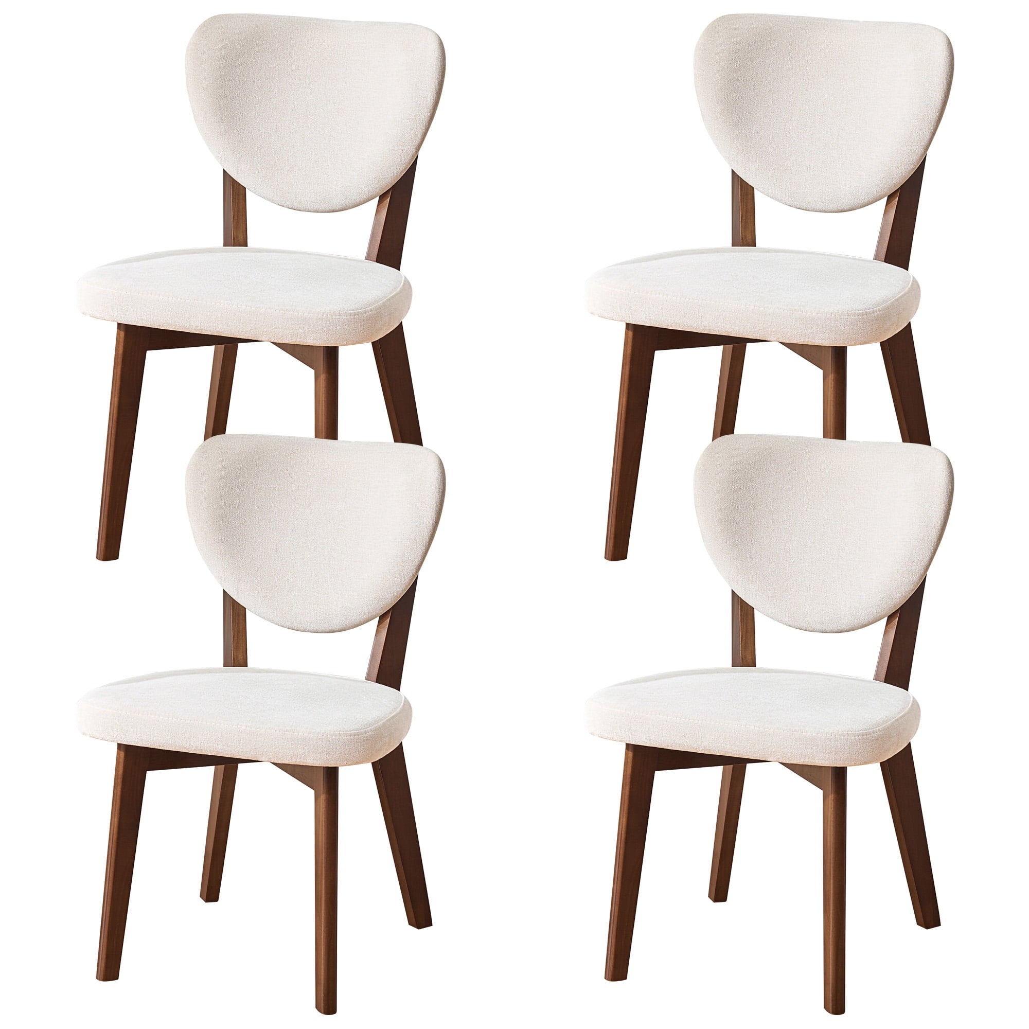 COOLHUT Dining Chairs Set of 2, Farmhouse Natural Wooden Dining Side Chairs, Mid Century Modern Upholstered Kitchen Chairs with Solid Wooden Legs for Dining Room Kitchen Living Room