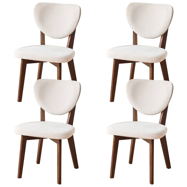 COOLHUT Dining Chairs Set of 2, Farmhouse Natural Wooden Dining Side Chairs, Mid Century Modern Upholstered Kitchen Chairs with Solid Wooden Legs for Dining Room Kitchen Living Room