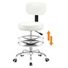 COOLHUT Drafting Chair with Backrest, Adjustable Foot Rest Rolling Stool with Wheels