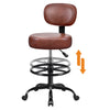 COOLHUT Drafting Chair with Backrest, Adjustable Foot Rest Rolling Stool with Wheels