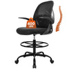 COOLHUT Tall Office Chair 400lbs, Standing Desk Chair with Flip-up Armrests, Executive Ergonomic Computer Standing Desk Chair with Lumbar Support and Adjustable Footrest Ring for Standing Desk