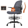 COOLHUT Tall Office Chair 400lbs, Standing Desk Chair with Flip-up Armrests, Executive Ergonomic Computer Standing Desk Chair with Lumbar Support and Adjustable Footrest Ring for Standing Desk