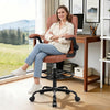 COOLHUT High Back Office Chair with Flip-Up Armrests, PU Leather Executive Ergonomic Computer Chair, Features Lumbar Support, Adjustable Foot Ring for Standing Desks, Home Offices