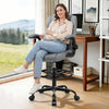 COOLHUT High Back Office Chair with Flip-Up Armrests, PU Leather Executive Ergonomic Computer Chair, Features Lumbar Support, Adjustable Foot Ring for Standing Desks, Home Offices