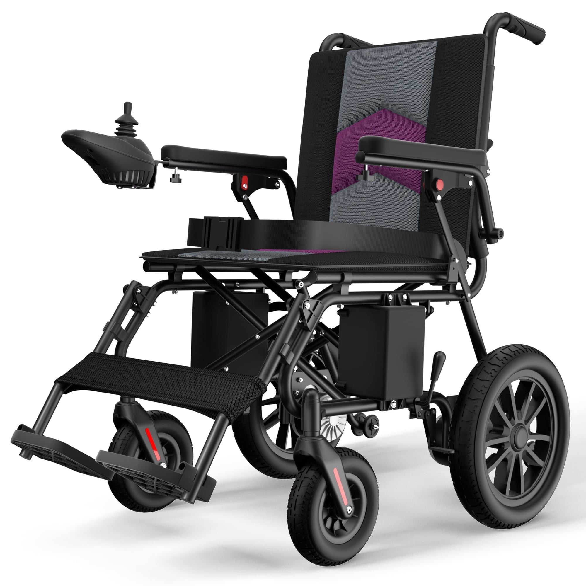 COOLHUT Electric Wheelchair for Seniors, 15+ miles range all-terrain electric wheelchair, Lightweight Foldable Electric Wheelchair, 500W Dual Motors Powerful