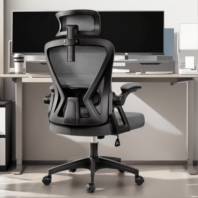 COOLHUT Ergonomic Office Chair, High Back Mesh Office Desk Chair with Headrest 500LBS, Executive Office Chair with Adjustable Aremrest, Home Office Swivel Desk Chair for Home Office