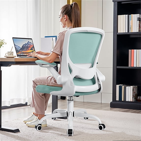 COOLHUT Office Chair, Ergonomic Office Chair with 8-year time warranty, Comfort Home Office Task Chair, Lumbar Support Computer Chair with Flip-up Arms and Adjustable Height, 350LBS