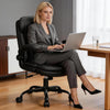 COOLHUT Big and Tall Office Chair, PU Leather Computer Desk Chair with Double-Layer Seat Cushion and Neckrest, High Back Executive Leather Chair, Support 8 Hours Heavy Duty Design