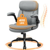 COOLHUT Big and Tall Office Chair, PU Leather Computer Desk Chair with Double-Layer Seat Cushion and Neckrest, High Back Executive Leather Chair, Support 8 Hours Heavy Duty Design