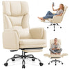 COOLHUT Extra High PU Leather Office Chair with Adjustable Headrest and Footrest, Executive Computer Chair, Ergonomic Office Chair, Thickened Seat Cushion and Lumbar Support