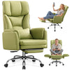 COOLHUT Extra High PU Leather Office Chair with Adjustable Headrest and Footrest, Executive Computer Chair, Ergonomic Office Chair, Thickened Seat Cushion and Lumbar Support
