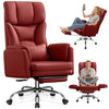 COOLHUT Extra High PU Leather Office Chair with Adjustable Headrest and Footrest, Executive Computer Chair, Ergonomic Office Chair, Thickened Seat Cushion and Lumbar Support